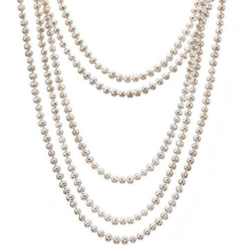 100" 6-8mm Silver Gray Freshwater Pearl Necklace Strands Jewelry